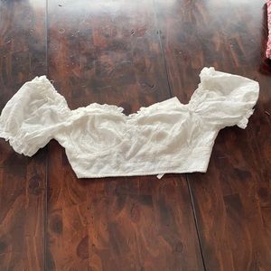White corset style crop top